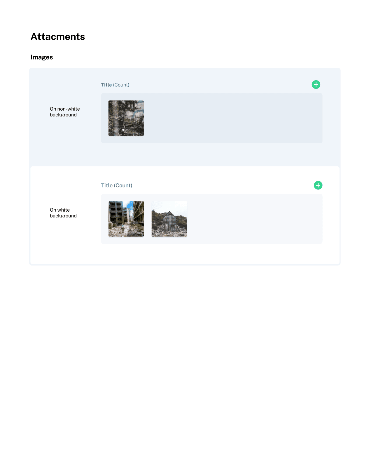 Image of page where attachments design guidelines are written.