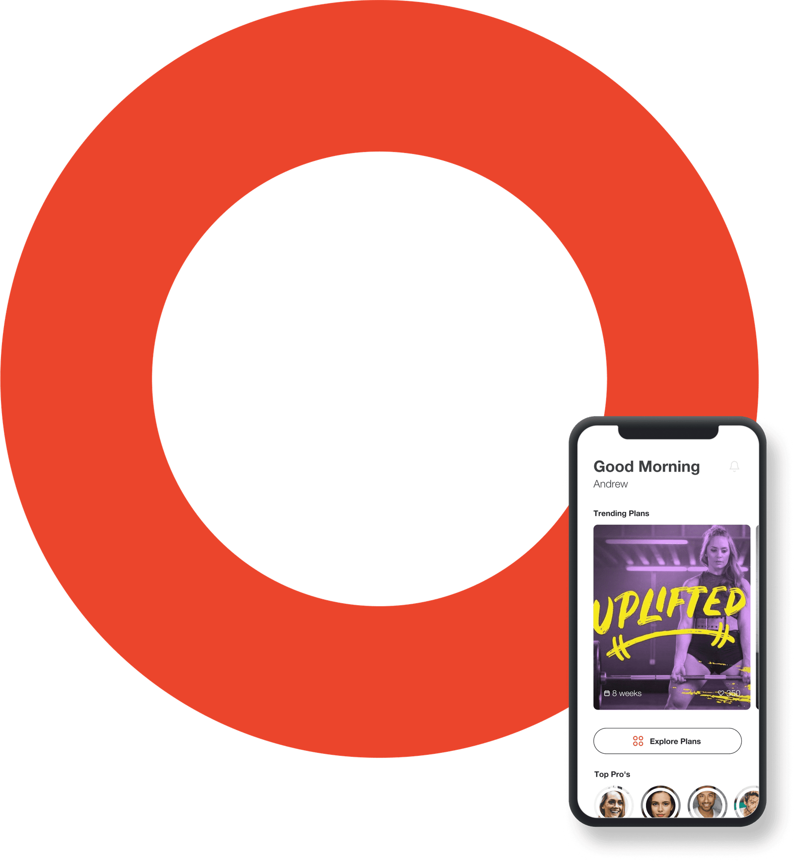 Image of fitness plans mobile application home page