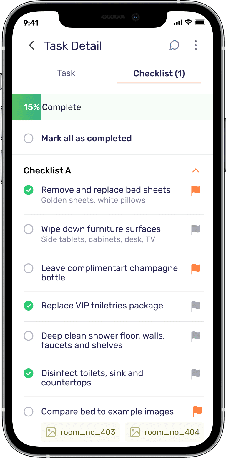 image of the task details section in the mobile application of Xenia