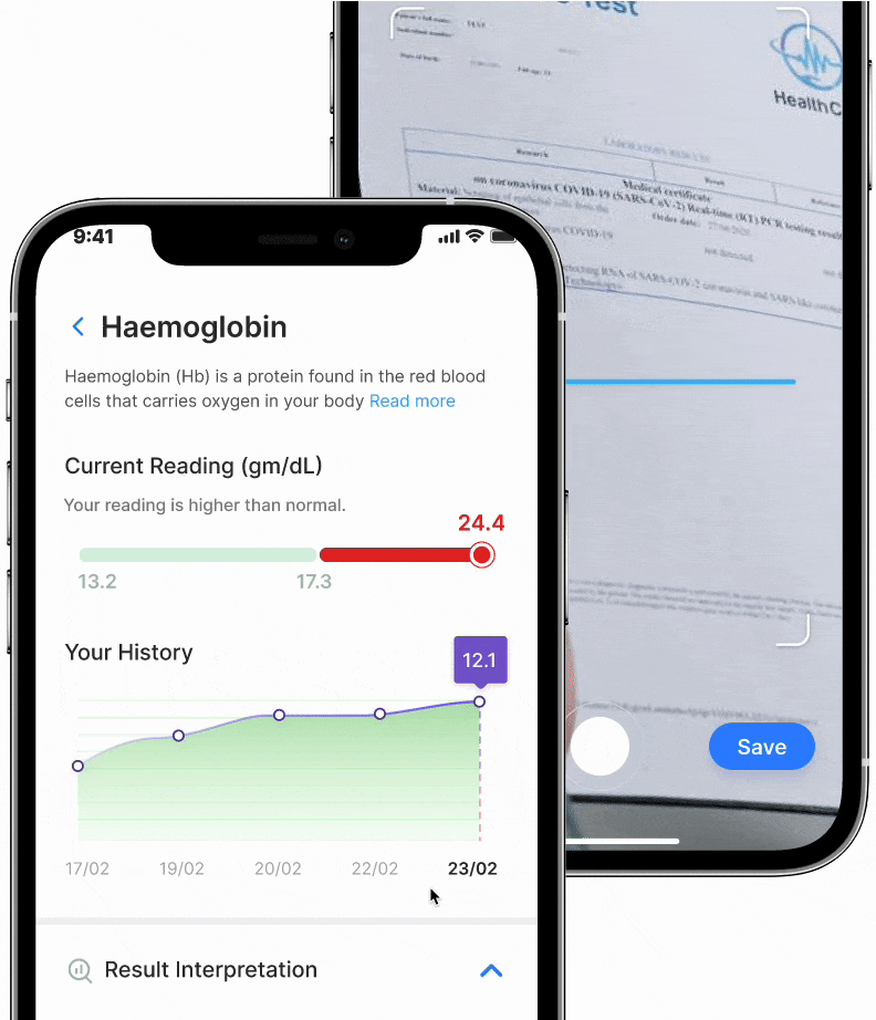 Health-e app paperless document storage feature