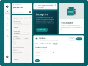 Image showcasing Dashboard Design of website Project Called Vimbeat
