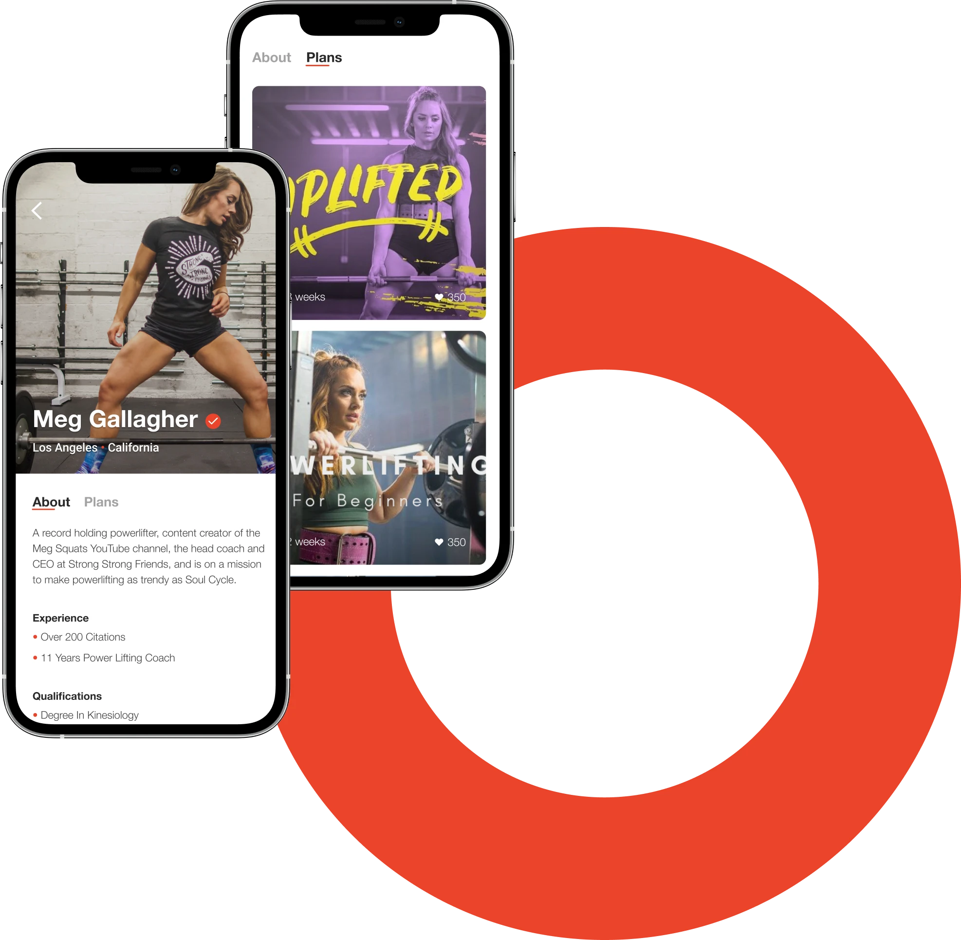 Image of verified trainers page on mobile application of fitness plans
