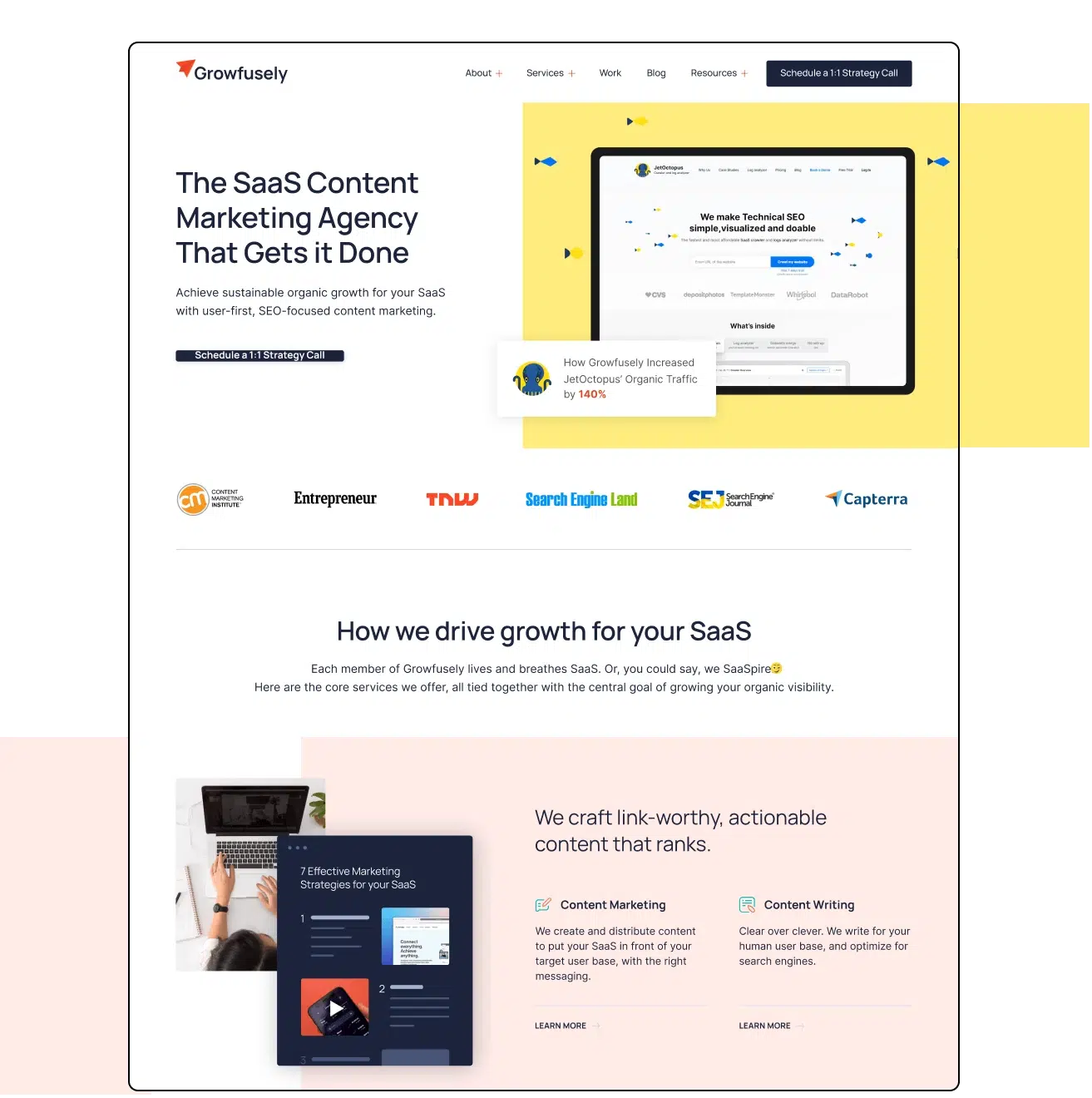 Portfolio Image of Website Design For a client named Growfusely by UXTeam