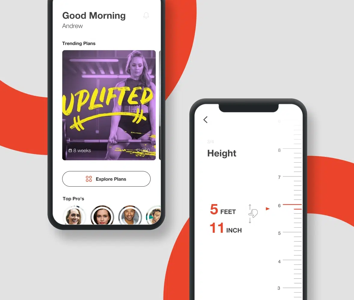 Image showcasing Mockup Design of UX Team's Project Fitnessplans